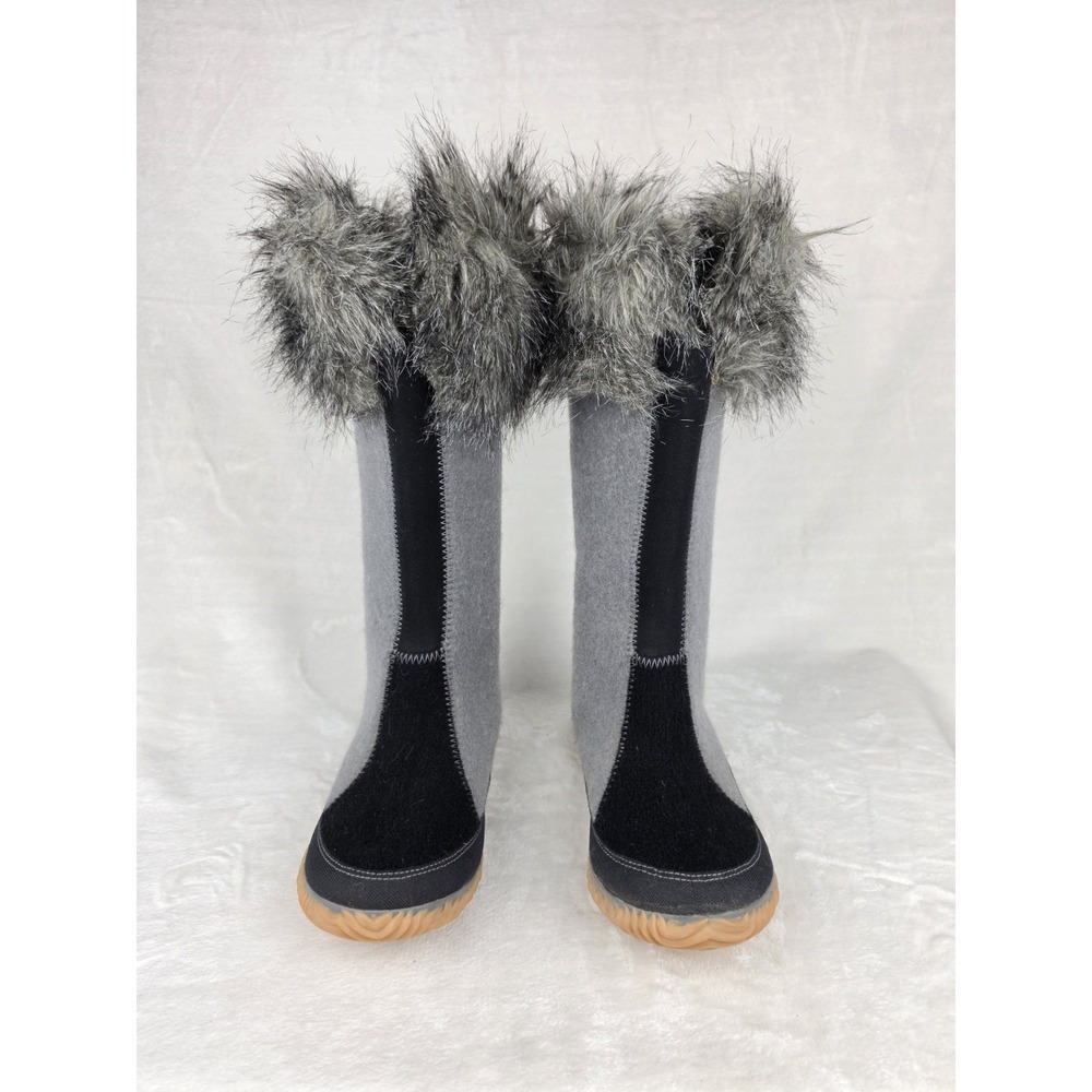 Sorel Cozy Cate NL1883-060 Womens Sz 9 Gray Black Faux Fur Waterproof Boots - Picture 2 of 7